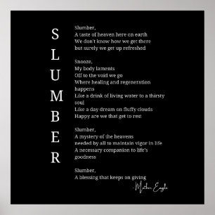 Dormir de bois temps de rêve poème poster art mur