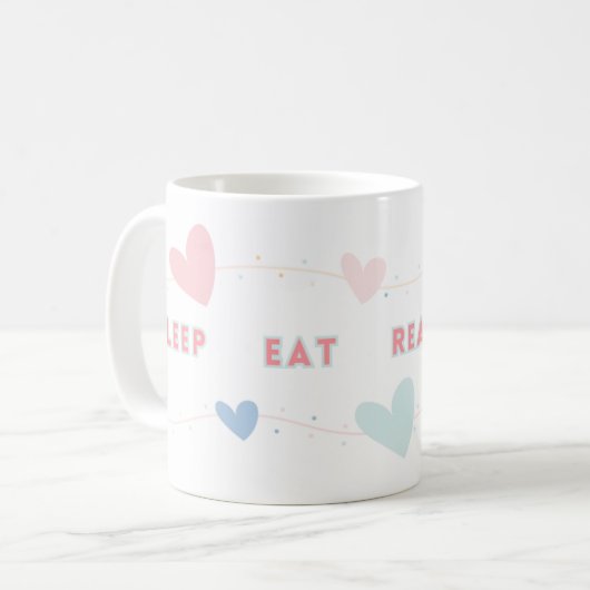 Dormir Manger Lire Répéter La Mug (Devant gauche)
