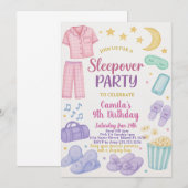 Dormir modifiable Invitation de fête d'anniversair (Devant / Derrière)