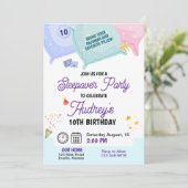 Dormir Pajama Party Anniversaire Invitation (Debout devant)