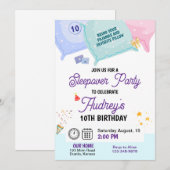 Dormir Pajama Party Anniversaire Invitation (Devant / Derrière)