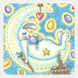 DORMIR PÂQUES BUNNY JELLY BEAN DREAMS MOON STICKER