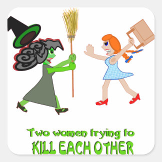 Dorothy, Elphaba, en een paar schoenen Vierkante Sticker