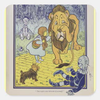 Dorothy en de laffe leeuw van de tovenaar van Oz Vierkante Sticker