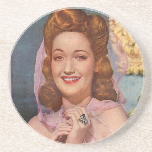 Dorothy Lamour 1940s ster van de 'Road' afbeelding Zandsteen Onderzetter (Voorkant)