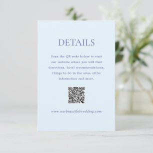 Dorothy Powder Blue Elegant Wedding Informatiekaartje