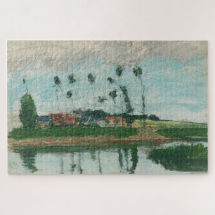 Dorp aan de rand van een vijver (1869) - Pissarro Legpuzzel