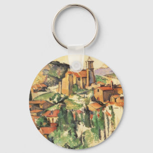 Dorp Gardanne door Paul Cezanne, Vintage Kunst Sleutelhanger