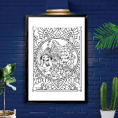 Dorp Gnome Mandala Adult Coloring Poster