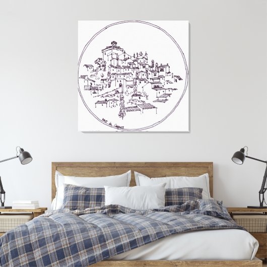 dorp Haut de Cagnes | Provence, Frankrijk Canvas Afdruk (Insitu (Slaapkamer))