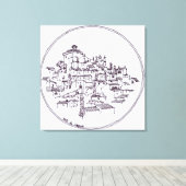 dorp Haut de Cagnes | Provence, Frankrijk Canvas Afdruk (Insitu (Houten vloer))