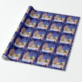 Dorp in de winter cadeaupapier (Uitgerold)