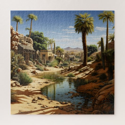 Dorp in de woestijn legpuzzel (Verticaal)