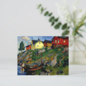Dorp in Finland, schilderkunst Briefkaart (Staand voorkant)