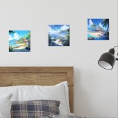 Dorp in Kuststad Muurkunst Sets (Slaapkamer)