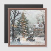 Dorp Kerst Magnetische Kaart (Voorkant / Achterkant)
