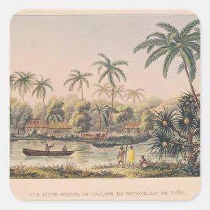 dorp Matavae, Tahiti Vierkante Sticker
