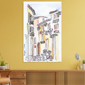 dorp Mougins | Provence, Zuid-Frankrijk Canvas Afdruk (Insitu (Woonkamer))