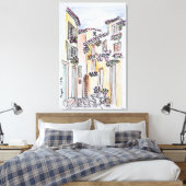 dorp Mougins | Provence, Zuid-Frankrijk Canvas Afdruk (Insitu (Slaapkamer))