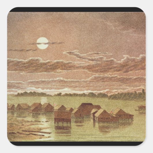 dorp op Basilan, Filipijnen Vierkante Sticker (Voorkant)