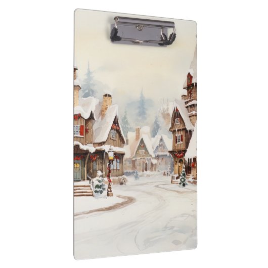 Dorp op een kerstdag klembord (Rechts)