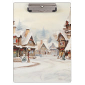 Dorp op een kerstdag klembord (Voorkant)