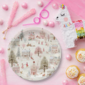  Dorp Roze Kerst Papieren Bordje (Feest)