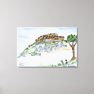 Dorp Sant'Antonino Corsica, Frankrijk Canvas Afdruk