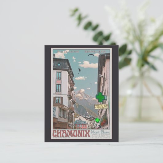 Dorp van Chamonix (wit) Briefkaart (Staand voorkant)