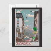 Dorp van Chamonix (wit) Briefkaart (Voorkant / Achterkant)