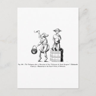 dorpelingen (wijnbouwers/oogstmachines) briefkaart