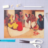 Dorpscène door Amrita Sher-Gil Tissuepapier (Craft)