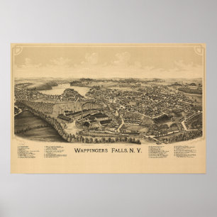 Dorpskaart van Wappingers Falls Poster