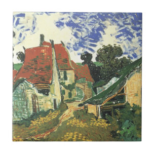 Dorpstraat in Auvers door Vincent van Gogh Tegeltje
