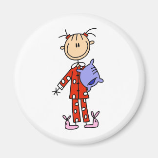 Dors Sur La Fille Dans Son Aimant De Pyjamas