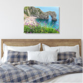 Dorset Durdle Door uitzicht canvas print (Insitu (Slaapkamer))