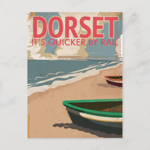 Dorset, Engeland,  locomotief Travel poster Briefkaart