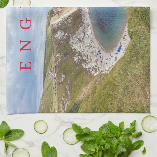 Dorset Man O'War vue plage serviette de thé (Plié)