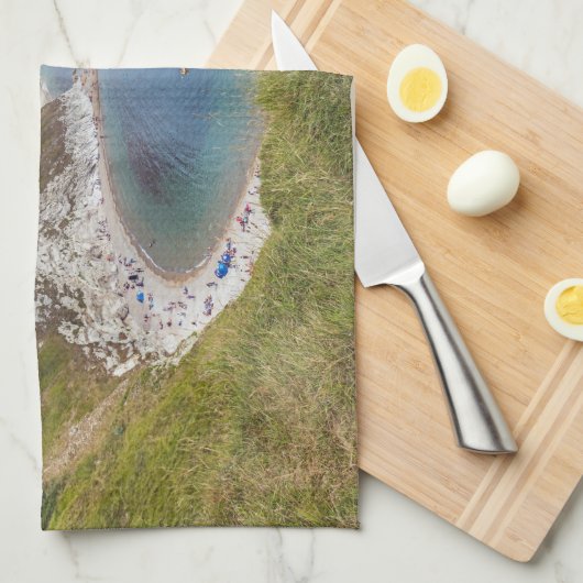 Dorset Man O'War vue plage serviette de thé (Quart Plié)