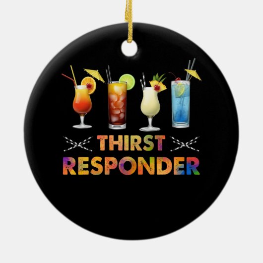 Dorst Response Responder Funny Bartender Mixologi Keramisch Ornament (Achterkant)