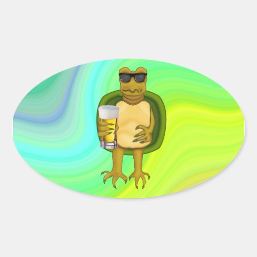 Dorsty Turtle Ovale Sticker (Voorkant)