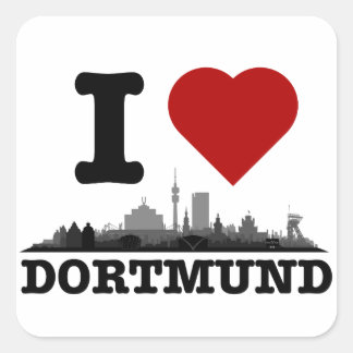Dortmund City Skyline - sonstige Geschenkideen Vierkante Sticker