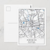 Dortmund Deutschland City Map Eenvoudig reizen Briefkaart (Voorkant / Achterkant)