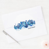 Dortmund Germany Skyline Blue Ronde Sticker (Envelop)