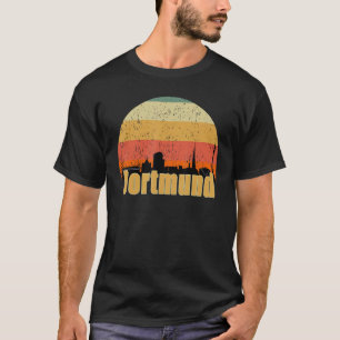 Dortmund Germany Skyline Silhouette Sunset I Love T-shirt