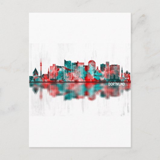 Dortmund Germany Skyline Uitnodiging Briefkaart (Voorkant)