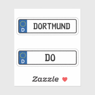 Dortmund kennzeichen, Duits Bord rijbewijs Sticker