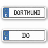 Dortmund kennzeichen, Duits Bord rijbewijs Sticker (Voorkant)