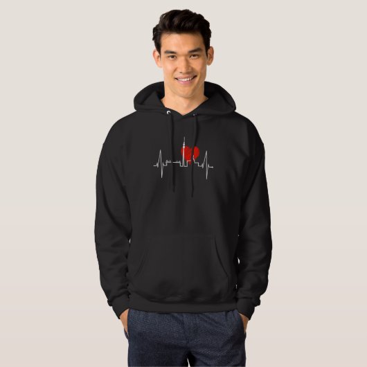 Dortmund Skyline Heartbeat Ruhrpott Duitsland I Lo Hoodie (Voorkant volledig)
