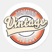 Dortmund stijl logo, ronde sticker (Voorkant)